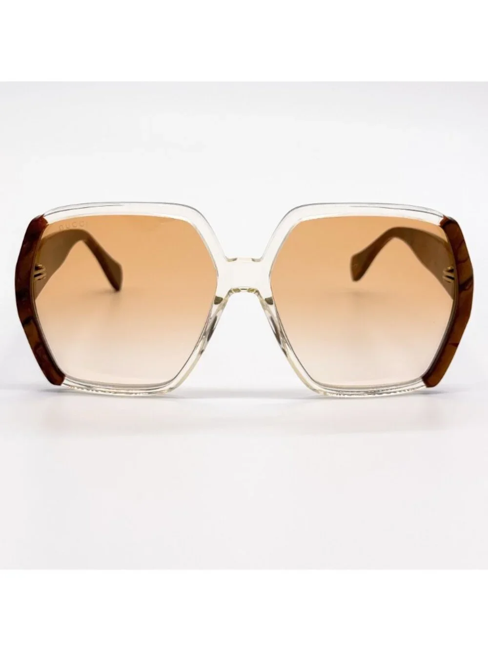 New Gucci Havana Brown Oversized Women Sunglasses GG1065S 001